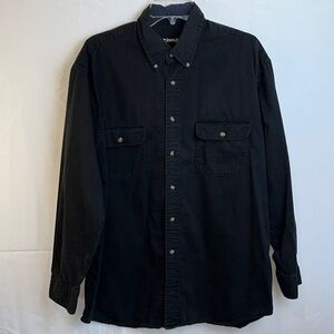 St John’s Bay Long Sleeve Black ButtonDown Shirt Large Excellent Condition